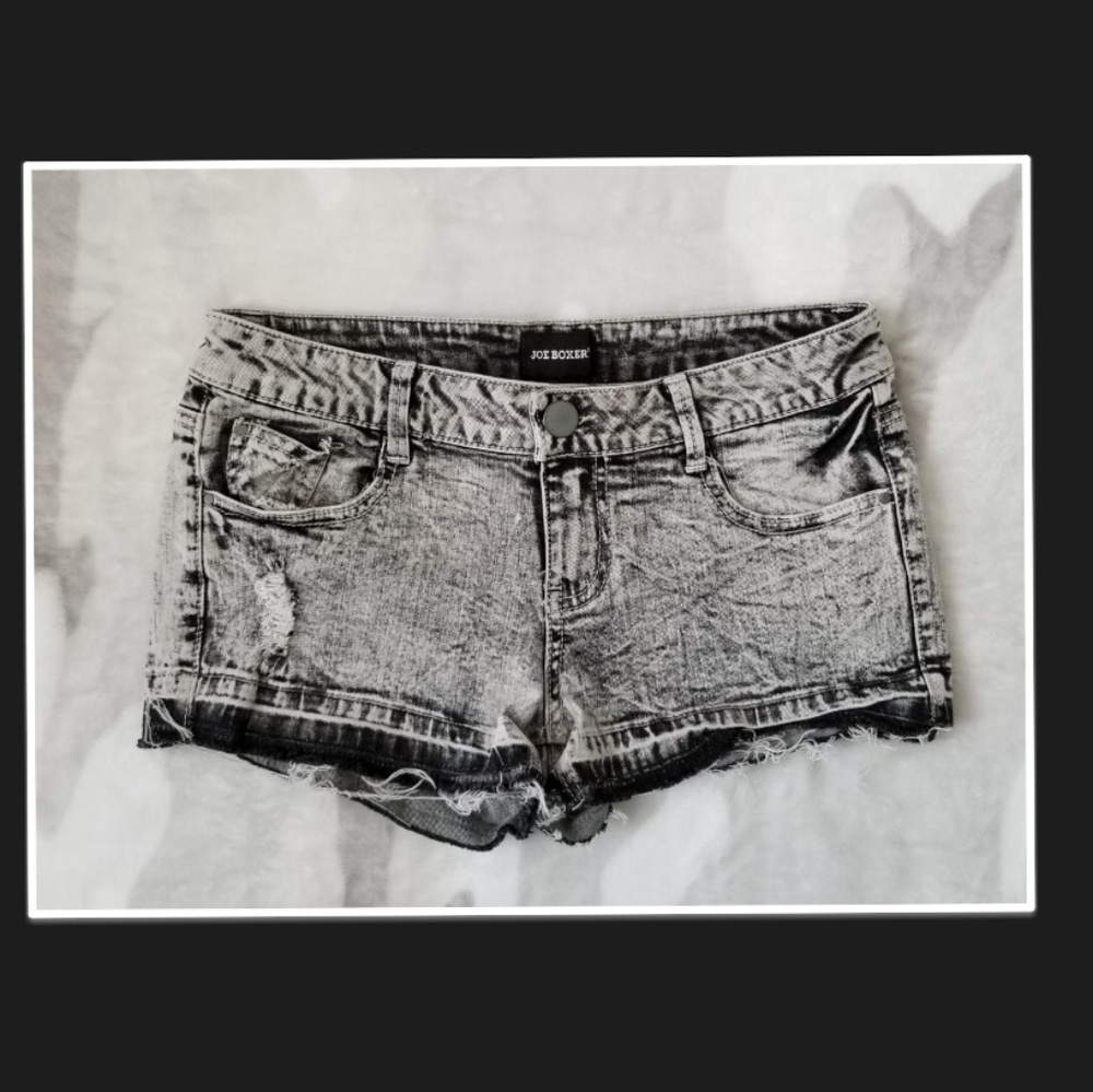 Black denim washing shorts